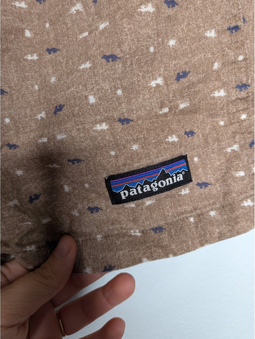 Patagonia Organic Cotton Brown Printed Baggies Shorts Men’s Small - Picture 4 of 5